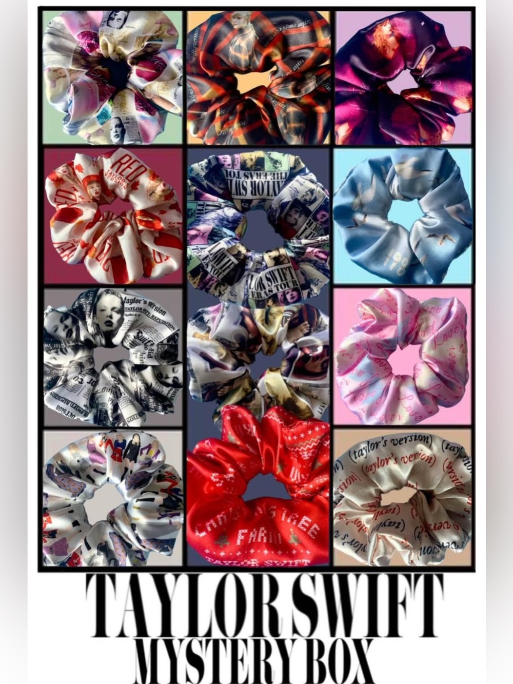 Taylor Swift 5 piece mystery scrunchie box Swiftie gift idea Accessory hair ties